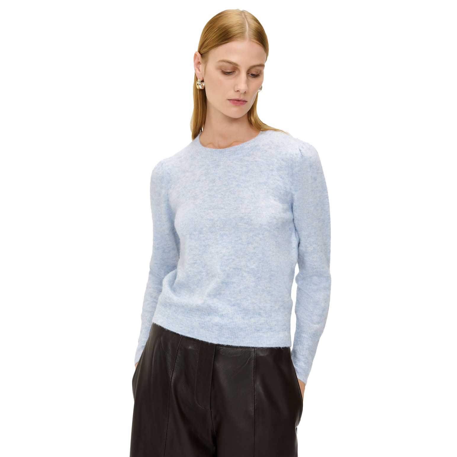 Veronika Maine Fuzzy Puff Sleeve Sweater